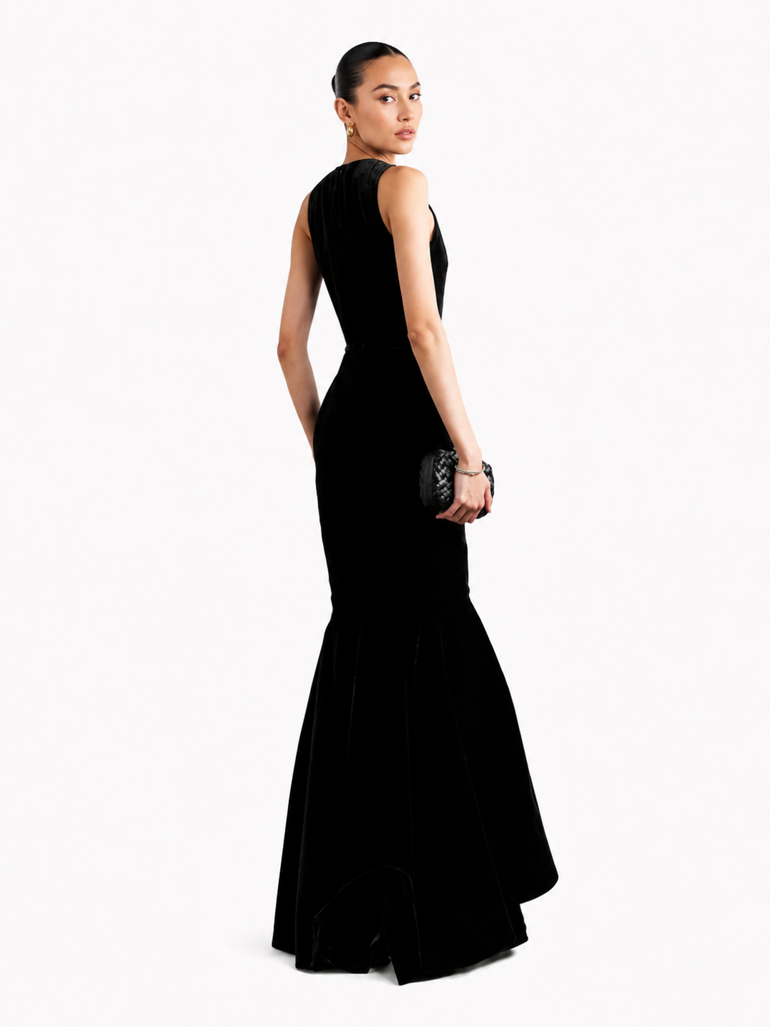 XUIVE Ruffled Hem Evening Dress Gown