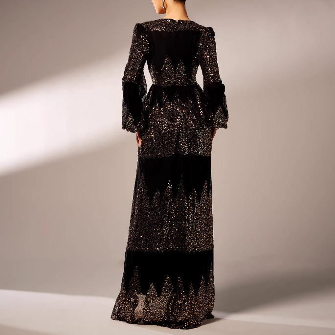 YALDA V Neck Slip Evening Dress Gown