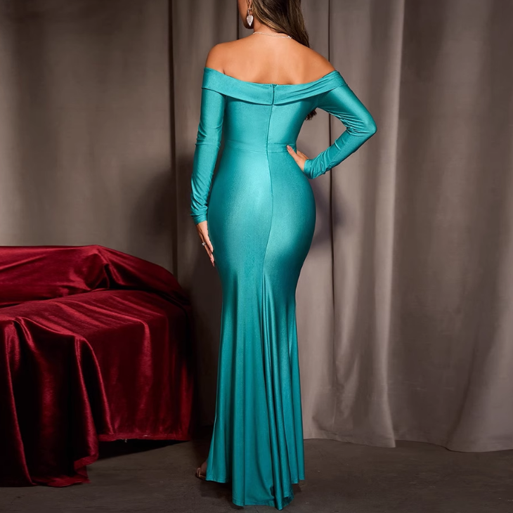 ZOVMI Off-Shoulder Slip Evening Dress Gown