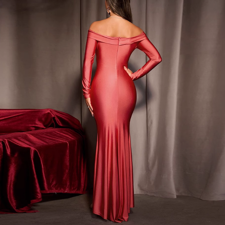 ZOVMI Off-Shoulder Slip Evening Dress Gown