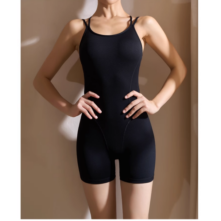 ZUIVA Yoga Pilates Backless Fitted Bodysuit Activewear