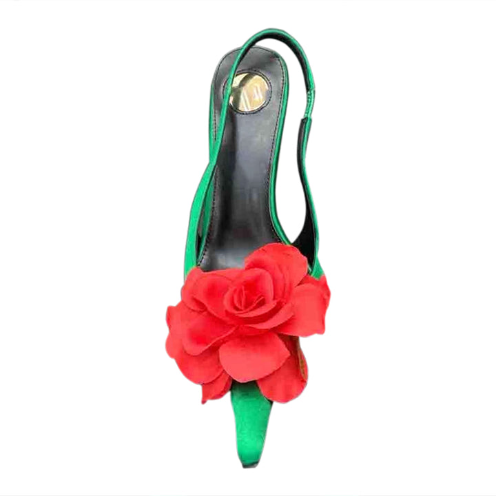 FOTVA Flower High Heel Sandals
