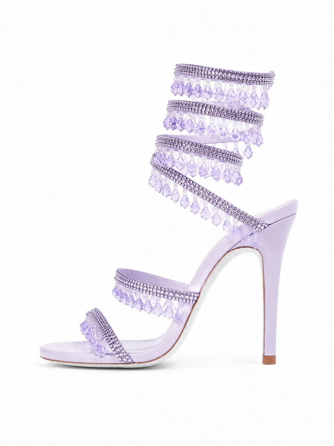 GILDA Serpentina Drip Crystal Wrap Heels Sandals