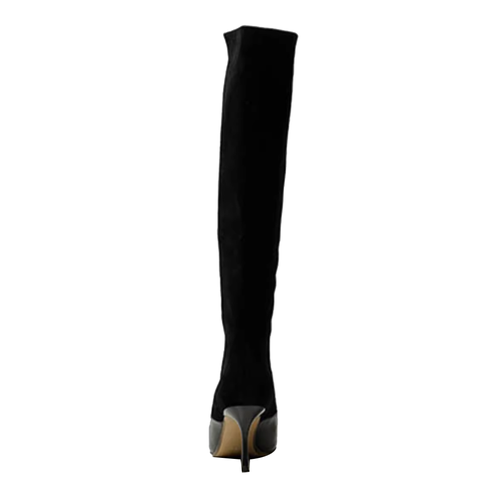 HARIT Leather And Suede Knee High Boots