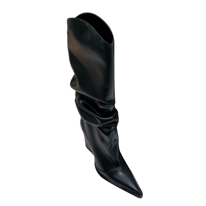 HEMLO Fold Knee High Boots