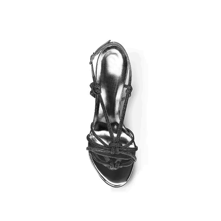 HESRA Diamante Mid Heel Sandals - 6cm