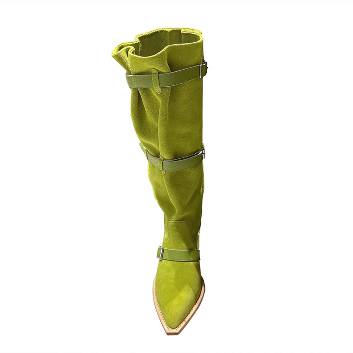 HUSIB Buckled Knee High Boots