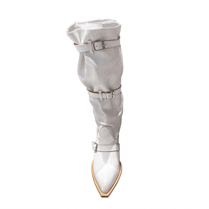 HUSIB Buckled Knee High Boots