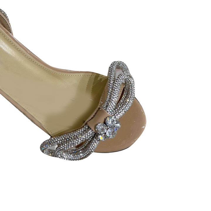 JEROU Diamante Bow High Heel Sandals