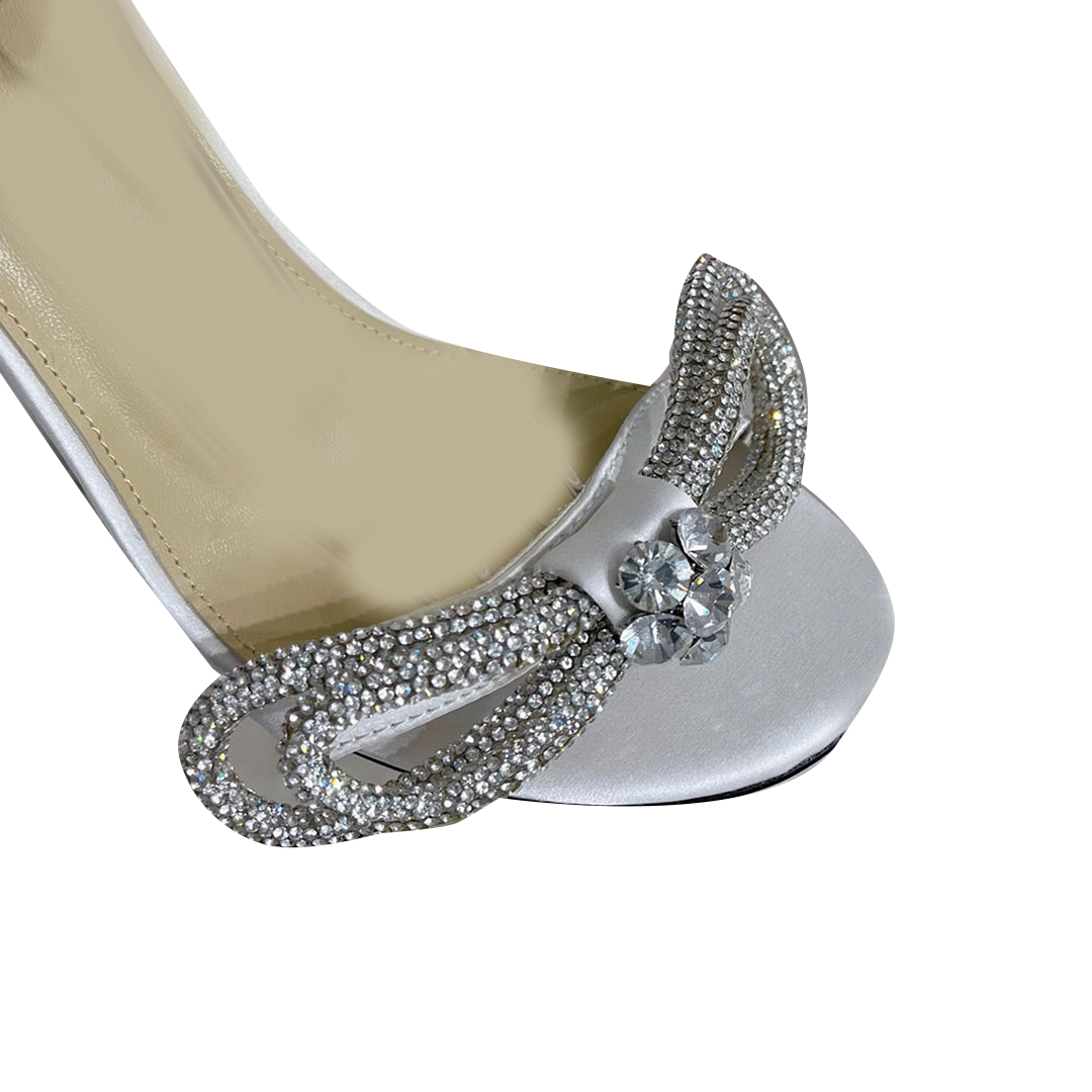 JEROU Diamante Bow High Heel Sandals