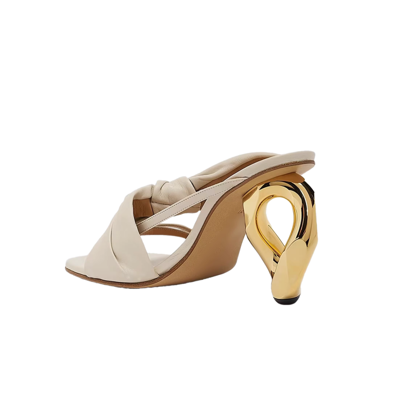 JUKIN Sculptured Heel Mules Sandals