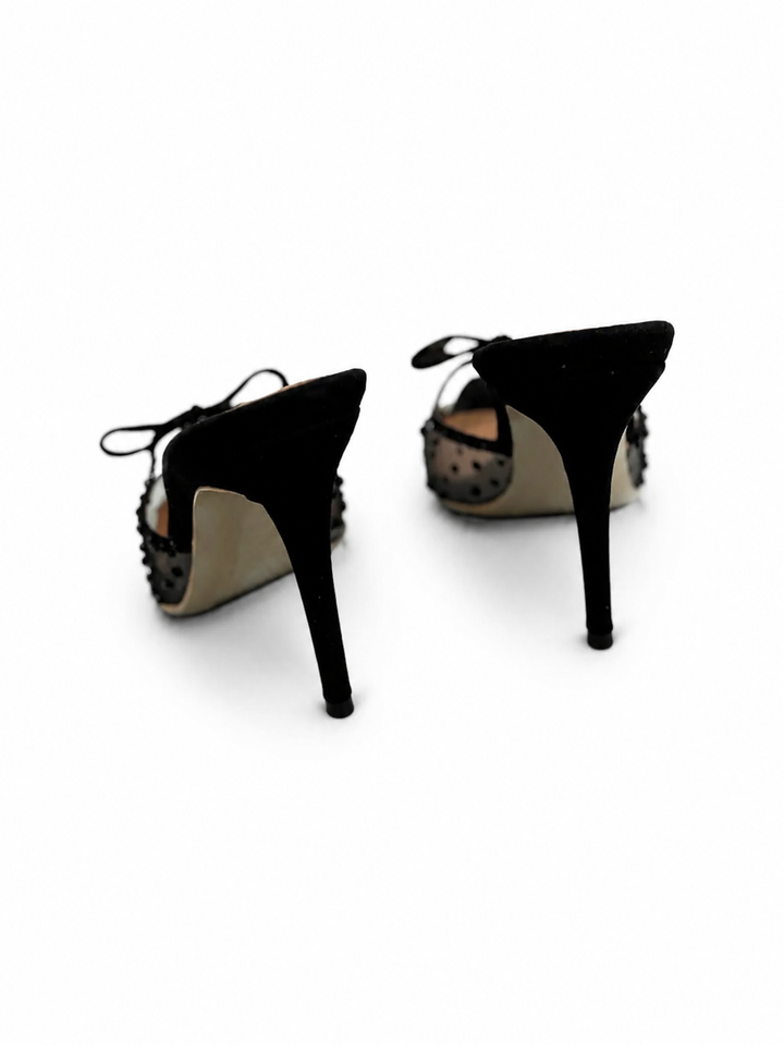 JUMEC Diamante Mesh High Heel Sandals