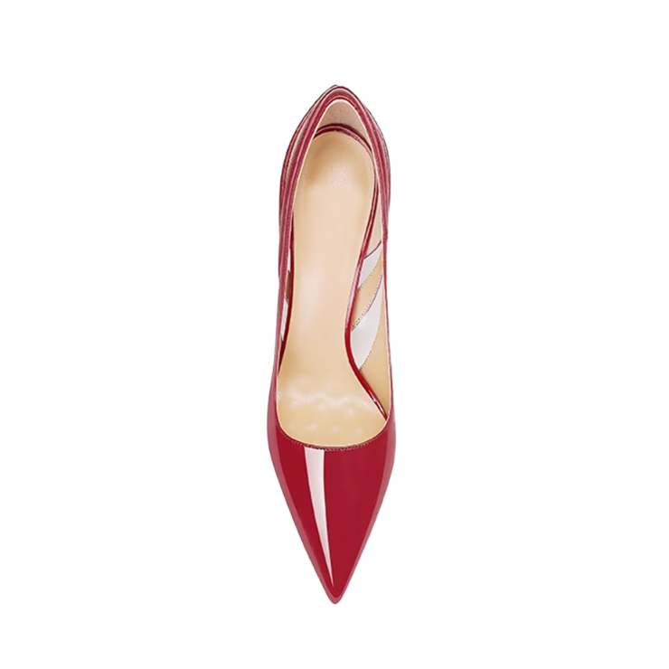 JUNCI Patent Leather And PVC Mid Heel Pumps - 6cm