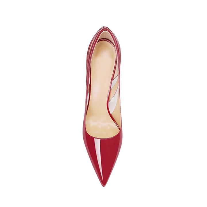 JUNCI Patent Leather And PVC Mid Heel Pumps - 6cm