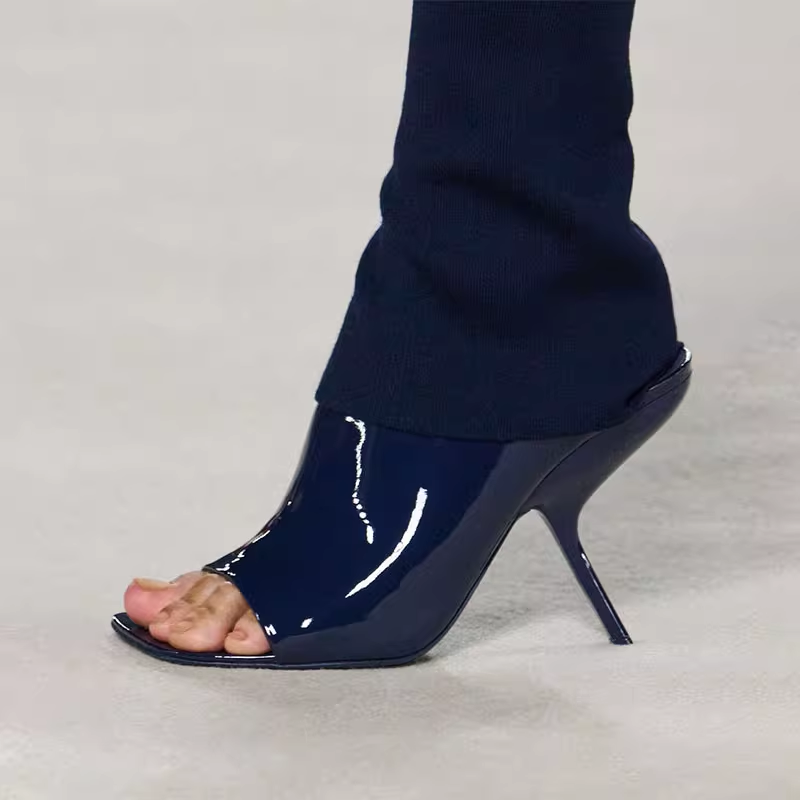 KECUO Sculptured Heel Mules Sandals