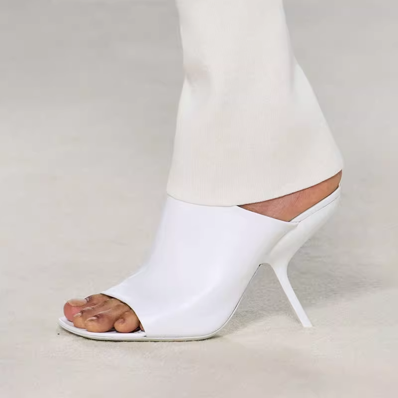 KECUO Sculptured Heel Mules Sandals