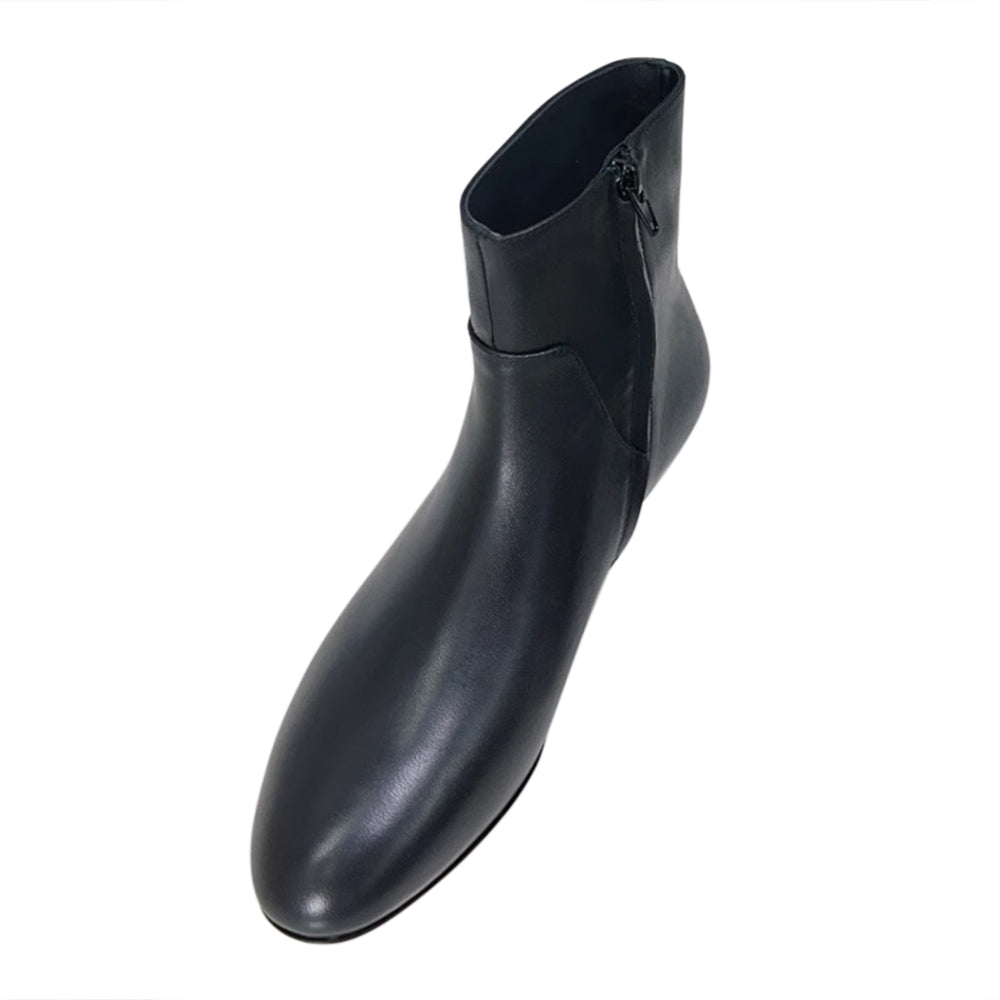 KEJDA Leather Flat Ankle Boots