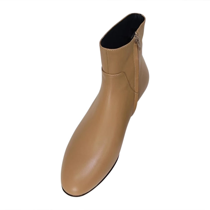 KEJDA Leather Flat Ankle Boots