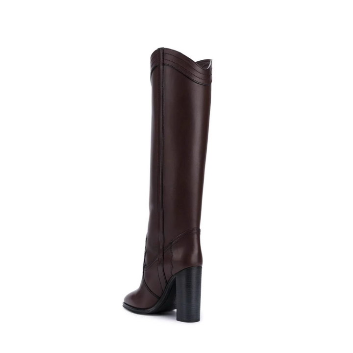 KIERA Block Heel Knee High Boots - 10cm