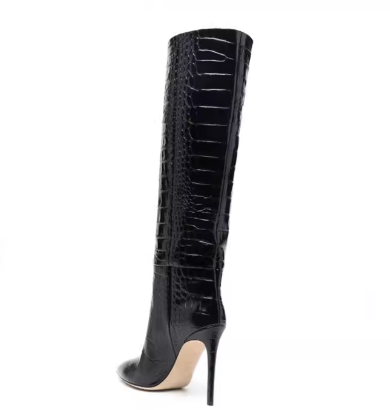 KOVUA Stiletto Heel Knee High Boots