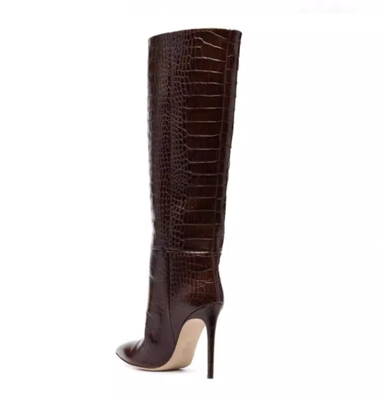 KOVUA Stiletto Heel Knee High Boots