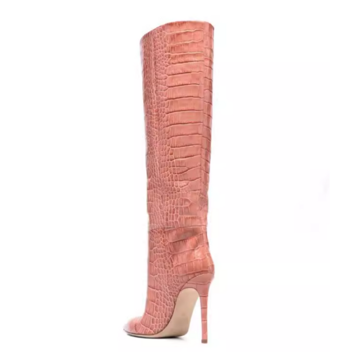 KOVUA Stiletto Heel Knee High Boots