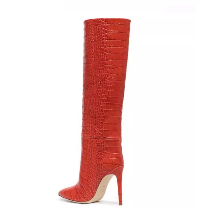 KOVUA Stiletto Heel Knee High Boots