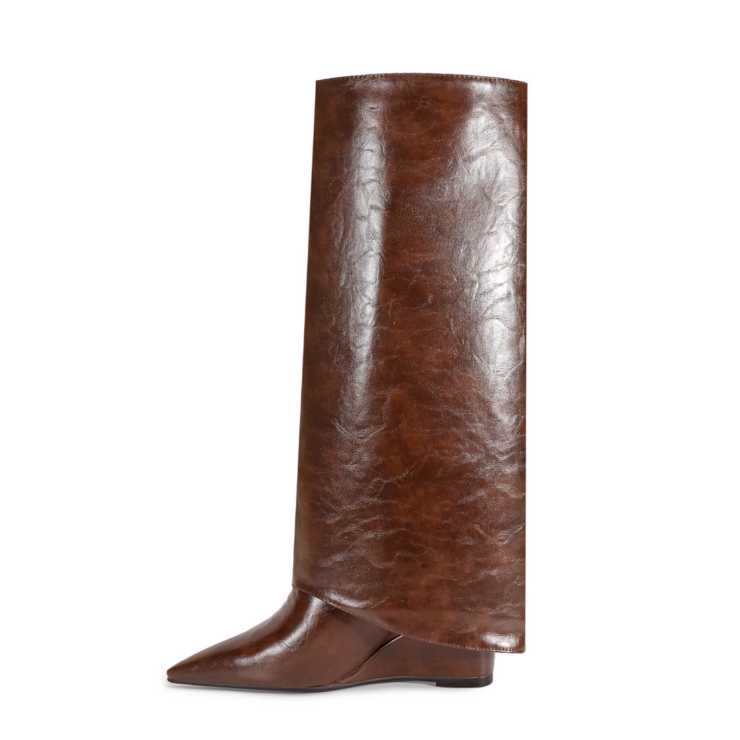 KUVDI Buckled Knee High Boots