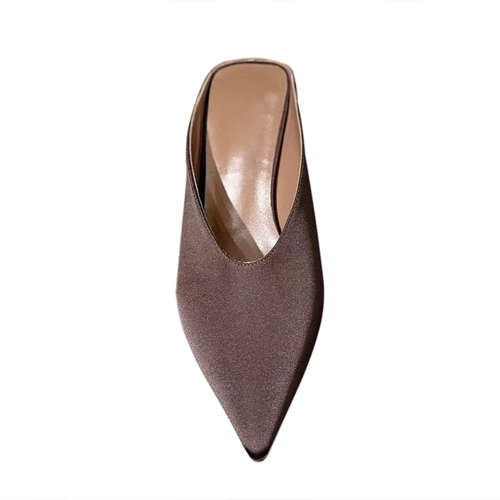 LATCA Satin Wedged Heel Mules