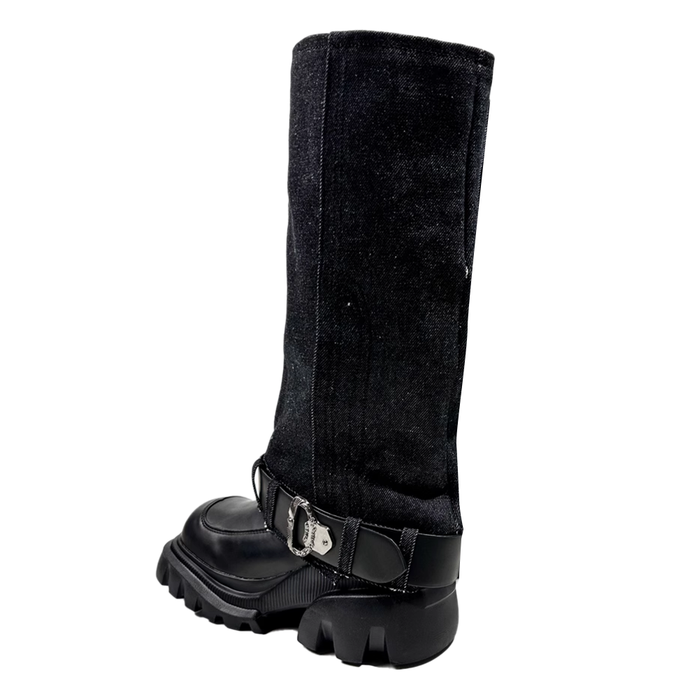 LAVFA Buckled Knee High Boots