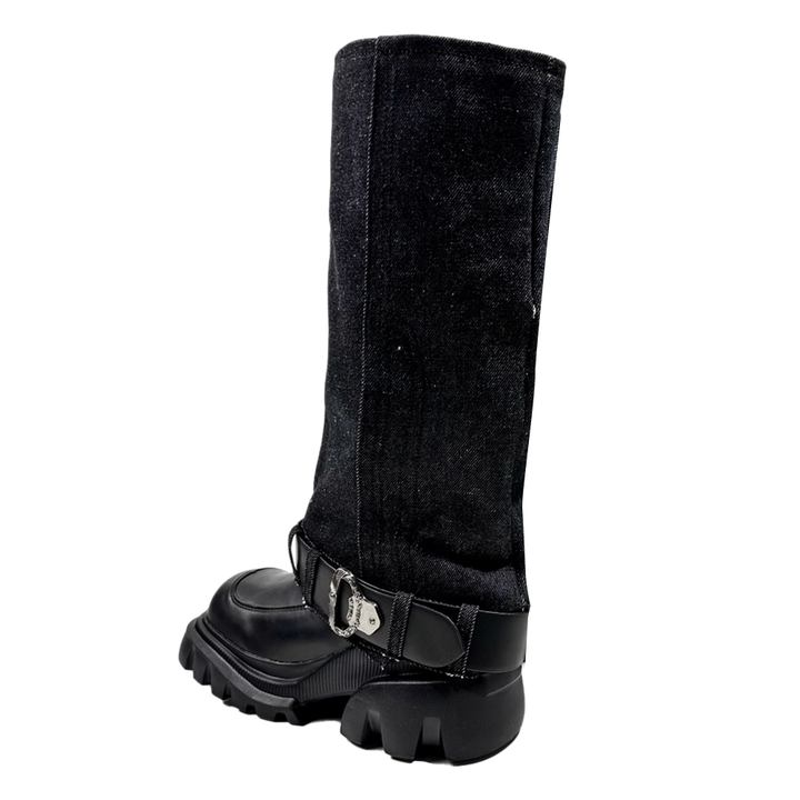 LAVFA Buckled Knee High Boots