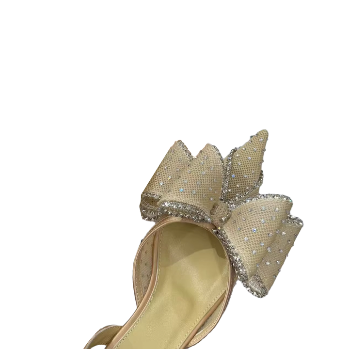 LAVUK Diamante Kitten Heel Sandals
