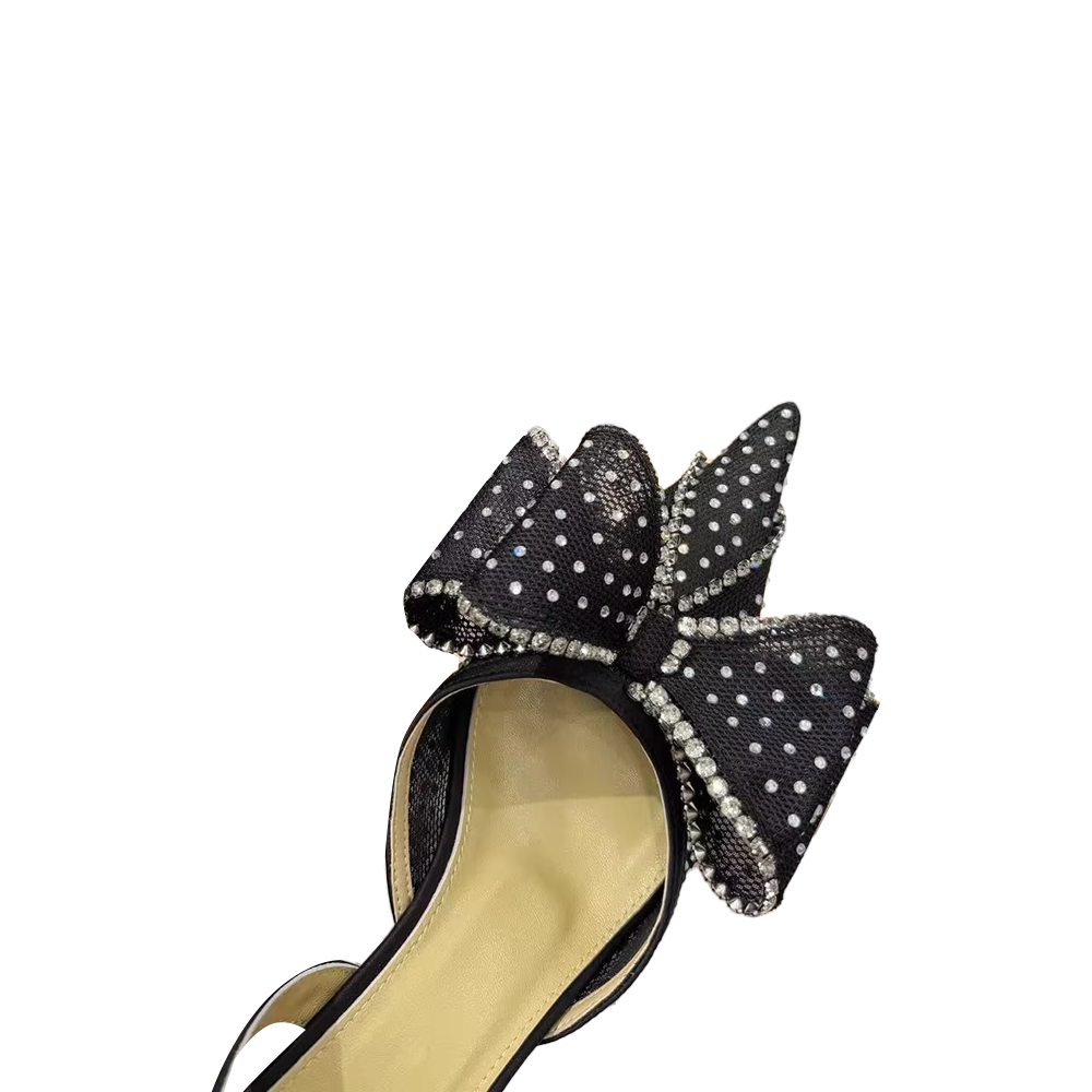 LAVUK Diamante Kitten Heel Sandals