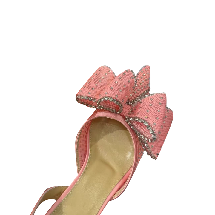 LAVUK Diamante Kitten Heel Sandals