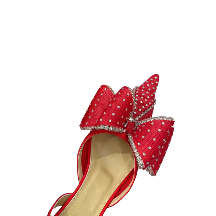 LAVUK Diamante Kitten Heel Sandals