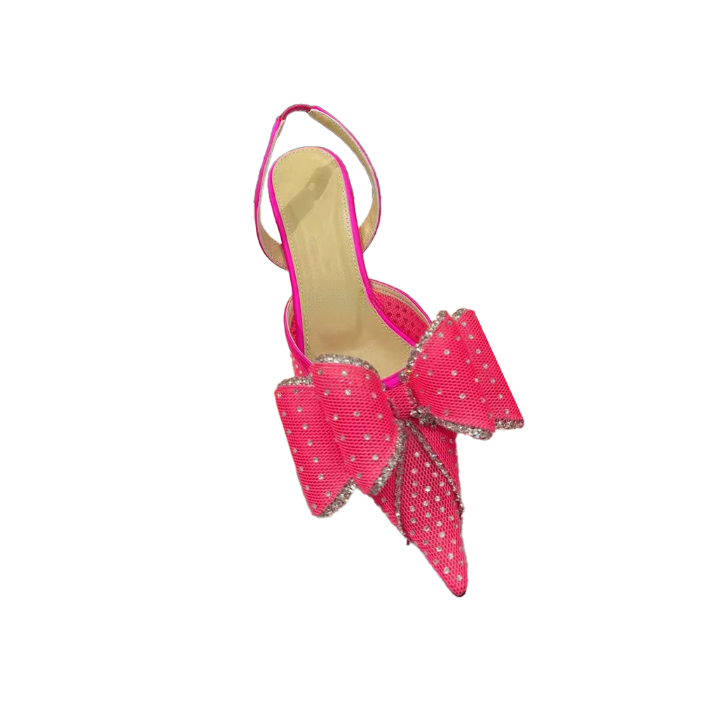 LAVUK Diamante Kitten Heel Sandals