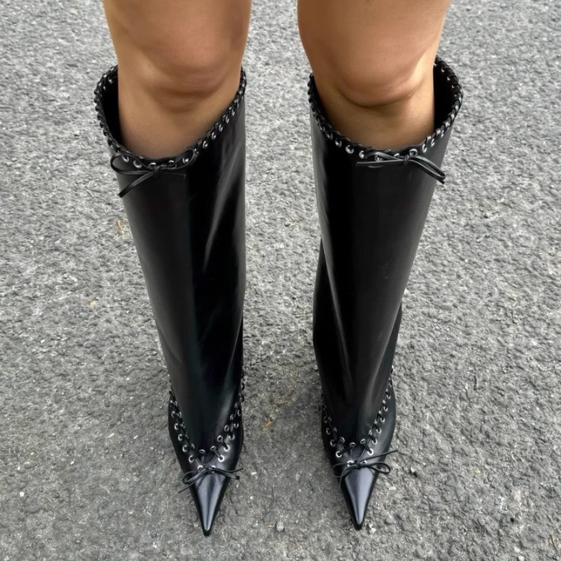 LEVNE Lace Up Knee High Boots