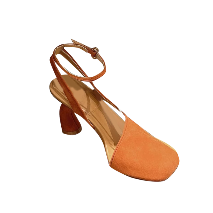 MATYI Ankle Strap Sculptured Heel Sandals
