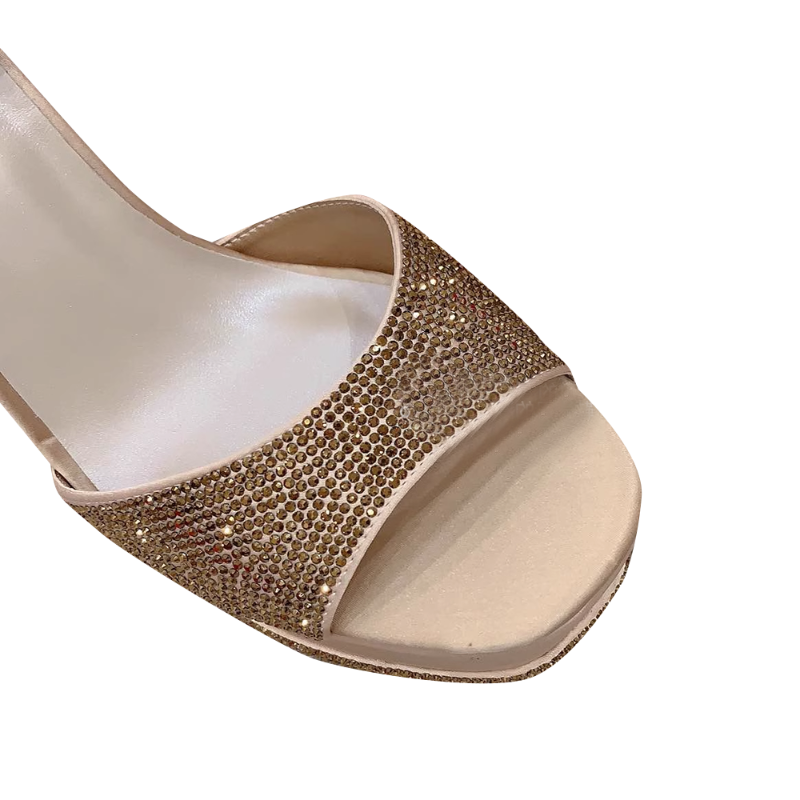 MEREL Diamante High Heel Platform Sandals