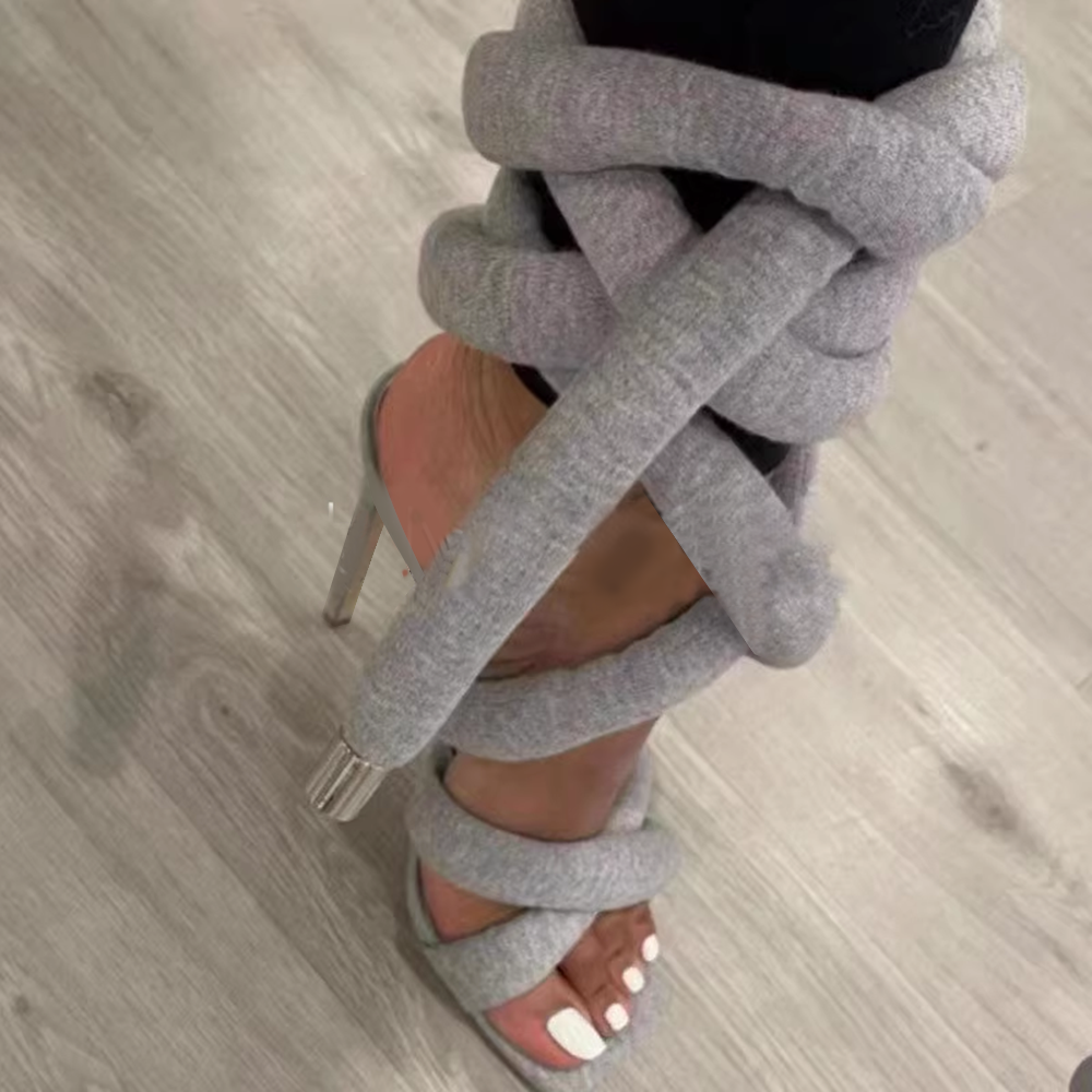 Grey heels lace up best sale