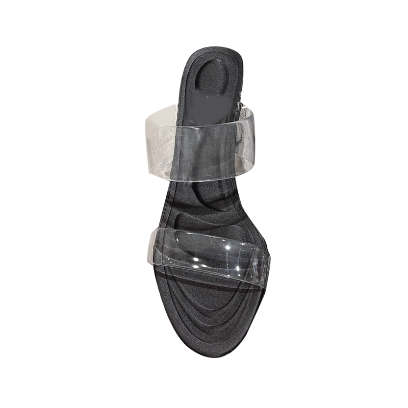 NEUCA Diamante PVC Mules Sandals - 8.5cm