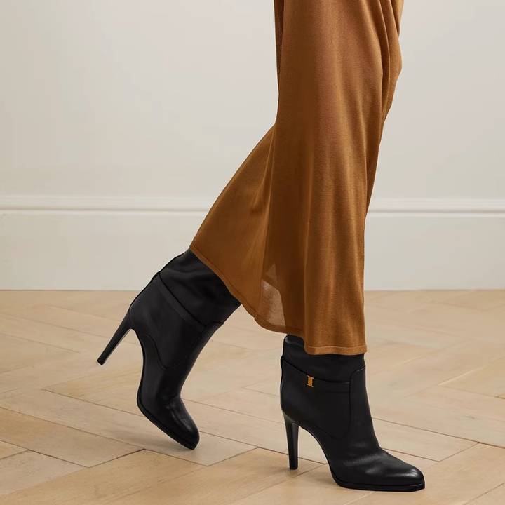 NEVKO Leather Stiletto High Heel Knee High Boots
