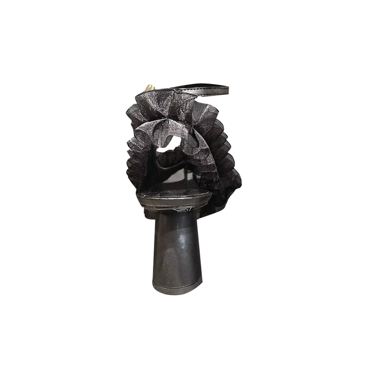 NOSRI Ruffled Sculptured Heel Sandals