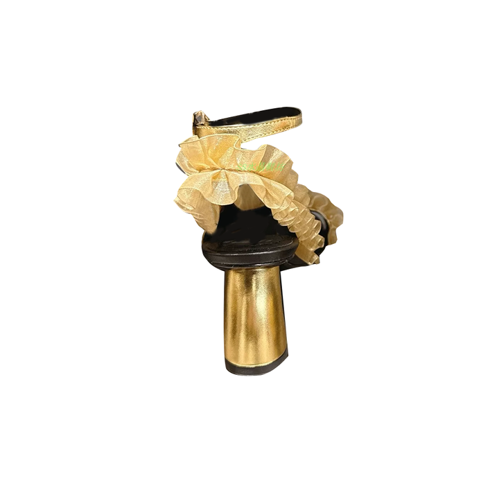 NOSRI Ruffled Sculptured Heel Sandals