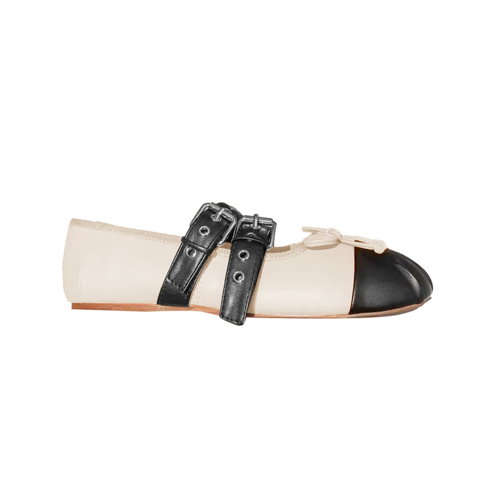 NUKVI Bow And Buckled Ballet Shoes