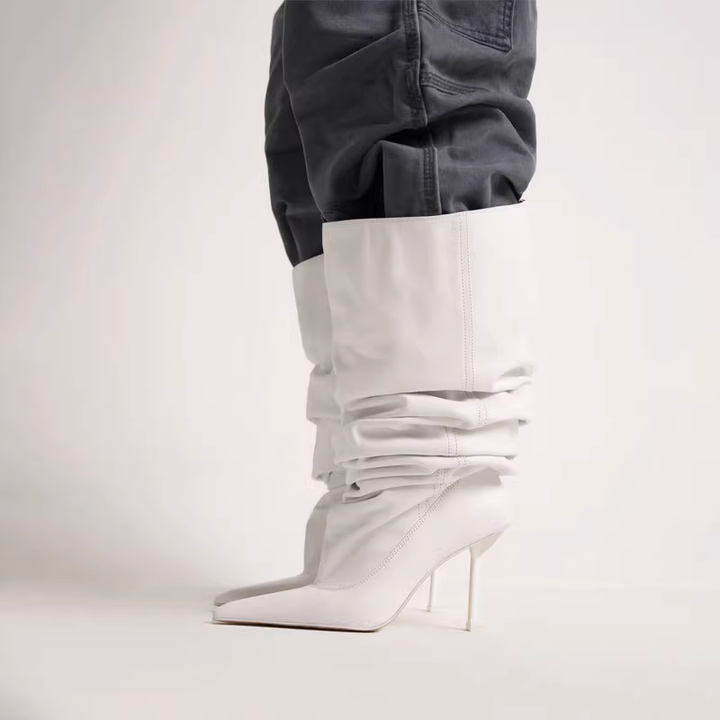 POEVA Stiletto Heel Knee High Boots