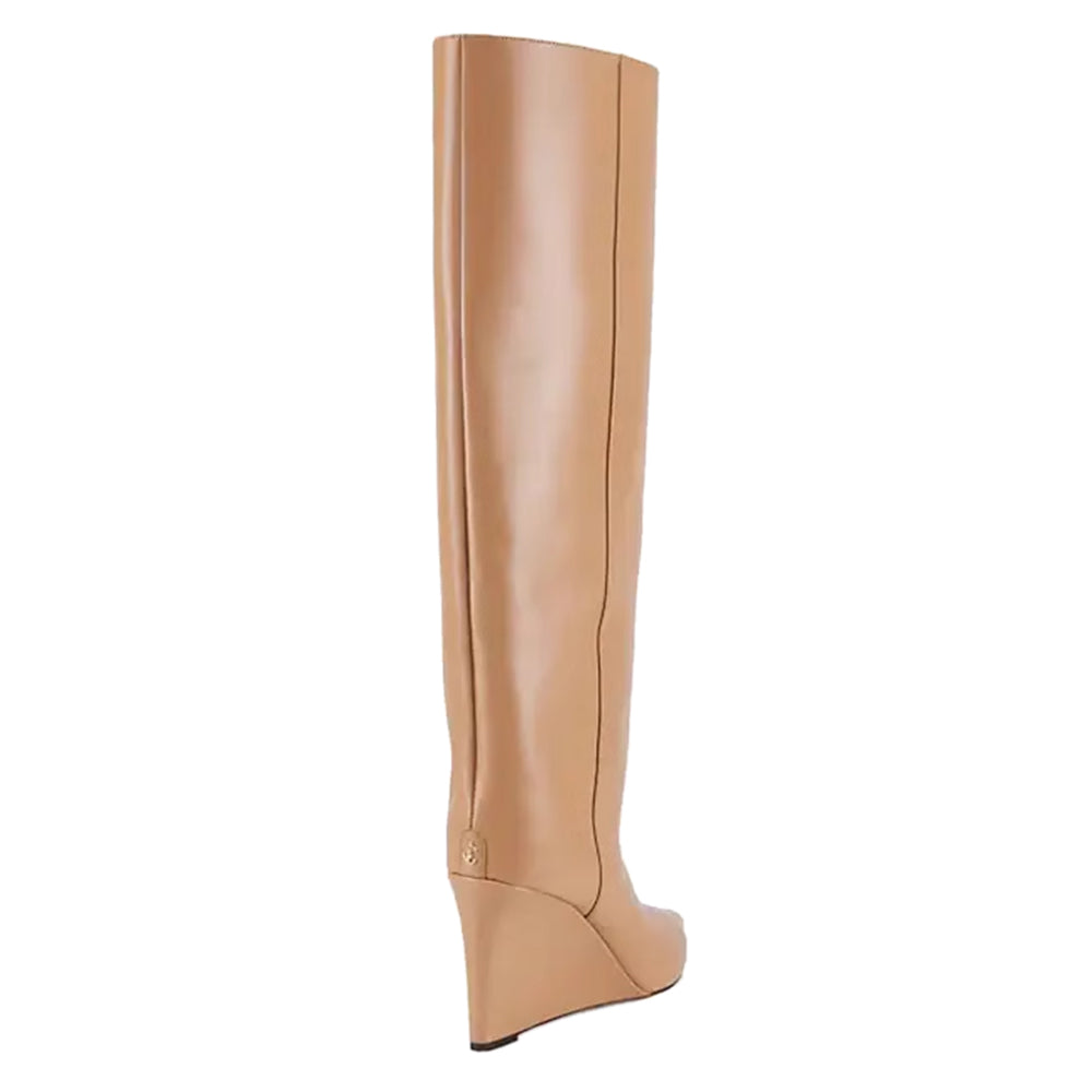 PUCEY Wedged Heel Knee High Boots