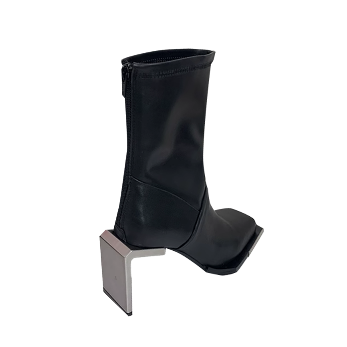 REVCU Metal-Plated Ankle Boots