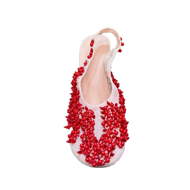 ROHET Beaded Wedged Heel Sandals