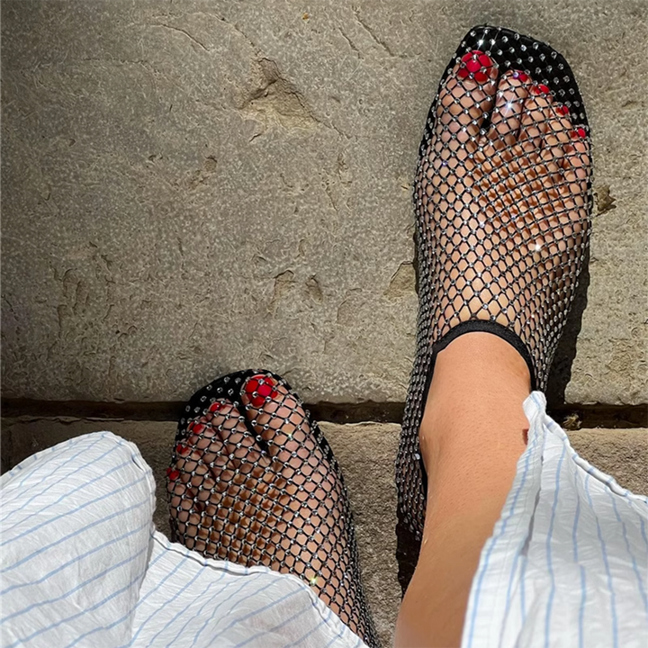 RUDIS Diamante Mesh Flat Sandals